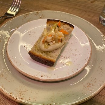 Giulia - unknown pickled vegetable crostini (personalized for me as I could not eat the focaccia) - Italian Near Me - Cambridge, Massachusetts
