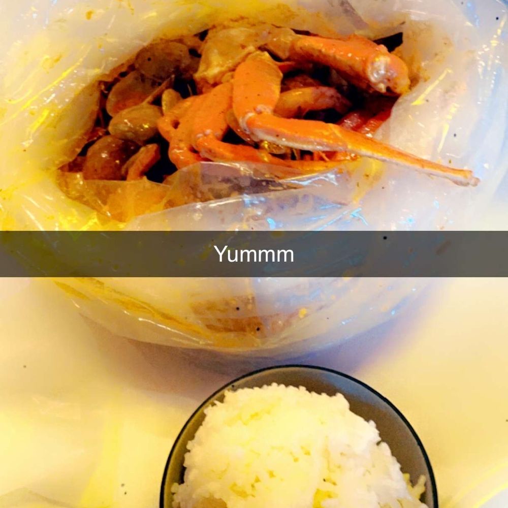 Crazy Crab - Snow Crab Legs, Shrimp with no head, clams, Potato, corn and white rice (Family Combo) - Seafood Near Me - Providence, Rhode Island