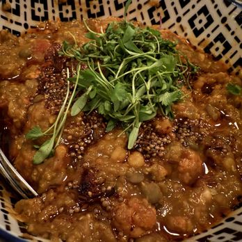 Basic Kitchen - RED LENTIL DAL chickpea & lentil dal, roasted cauliflower, cilantro - New American Near Me - Charleston, South Carolina