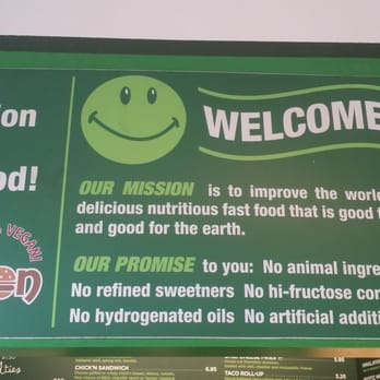 Evolution Fast Food - Nice Mission Statement - Vegetarian Near Me - San Diego, California