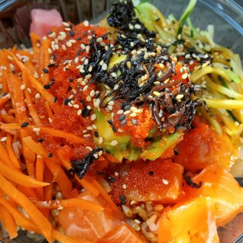 Poke Falls - Brandon - My poke bowl creation with brown rice as the base - Hawaiian Near Me - Brandon, Florida