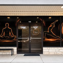 Studio84 Hot Yoga - Front doors.