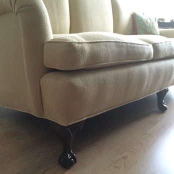 Upholstery on Broadway - After: beautiful work! Even polished up the feet a little :) - Furniture Reupholstery Near Me - Arlington, Massachusetts