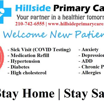 Hillside Primary Care - Anxiety, Depression, Hypertension, Diabetes, Obesity, Allergies and more - Family Practice Near Me - Live Oak, Texas