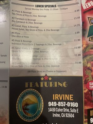 Menu photo 8 Lamppost Pizza Irvine, CA