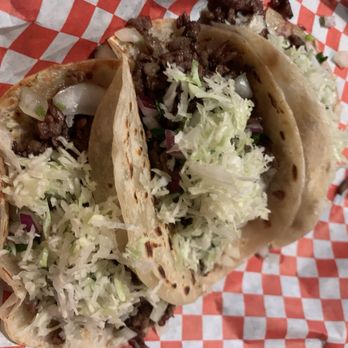 The Quesadillas - Mesquite steak tacos, with cabbage, onion and cilantro! - Mexican Near Me - Tucson, Arizona