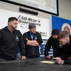 All-Star Basements / All-Star Mud Jacking and All-Star Radon - Part of our Crew and Foreman daily morning meeting before they head out to their job site!