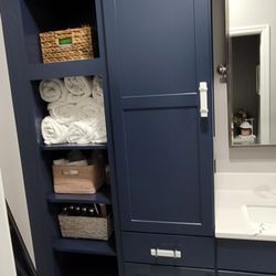 STL Design and Build - Storage cabinets with laundry hamper