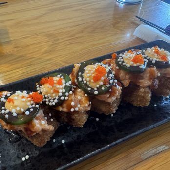 Tanoshi Tei - Crispy Rice with Spicy Salmon - Japanese Near Me - New York, New York Tanoshi Tei - Crispy Rice with Spicy Salmon - Japanese Near Me - New York, New York