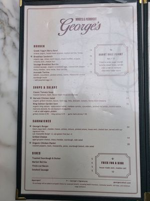 Menu photo 1 George's Cafe San Francisco, CA Menu photo 1 George's Cafe San Francisco, CA