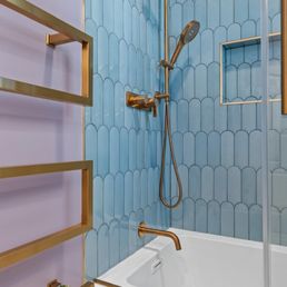 Picture of towel warmer and shower in my daughters' bathroom. Picture of towel warmer and shower in my daughters' bathroom.
