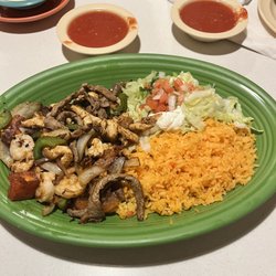 Mi Fuente Fresh Mexican Grill - Lunch special with shrimp, steak, and chicken