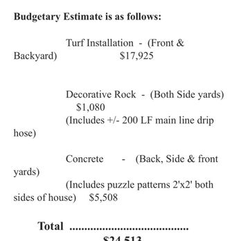 Artificial Grass Depots - How much we paid for the service in poor quality work - Artificial Turf Near Me - Roseville, California