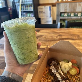 Näna Good Eats - Limonana Falafel Platter (V, GF) Couscous Side - Middle Eastern Near Me - Whitestone, New York