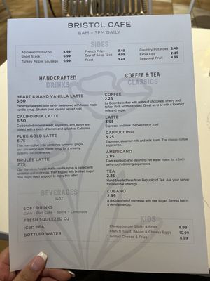 Menu photo 2 Bristol Cafe Palm Desert, CA