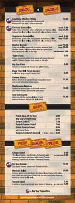 Menu photo 6 Big Guy's Ranch & Saloon Winnipeg, MB