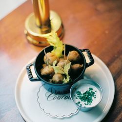Coucou - Fried Olives | merguez, preserved lemon labne, piment d'espelette - $12