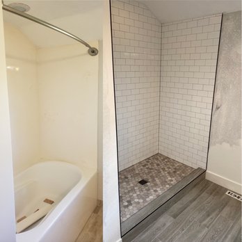 Ceramics Plus Tile & Stone - Replace tub with shower - Tiling Near Me Ceramics Plus Tile & Stone - Replace tub with shower - Tiling Near Me