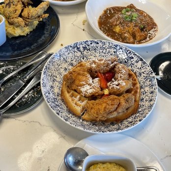 SoLou - Chicken and waffle, grits, alligator grits, soft shell crab - New American Near Me - Baton Rouge, Louisiana SoLou - Chicken and waffle, grits, alligator grits, soft shell crab - New American Near Me - Baton Rouge, Louisiana