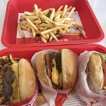 In-N-Out Burger - Two animal style double-doubles, regular double-double, and fries! - Burgers Near Me - Irving, Texas