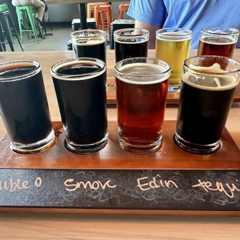 Brew Link Brewing - A flight of local beers. The Tequila beer was outstanding. - Breweries Near Me - Plainfield, Indiana