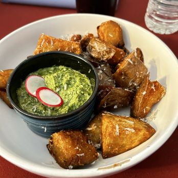 Tenampal - Papas with pesto queso fresco, had consistensy of humus. - Mexican Near Me - Los Angeles, California Tenampal - Papas with pesto queso fresco, had consistensy of humus. - Mexican Near Me - Los Angeles, California