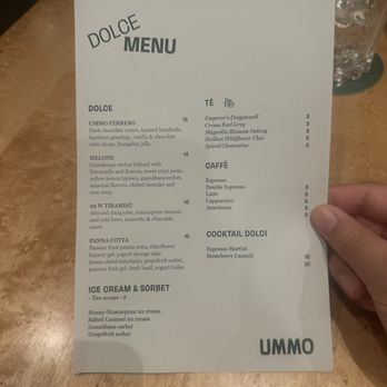 Ummo - Dessert menu - Italian Near Me - Chicago, Illinois