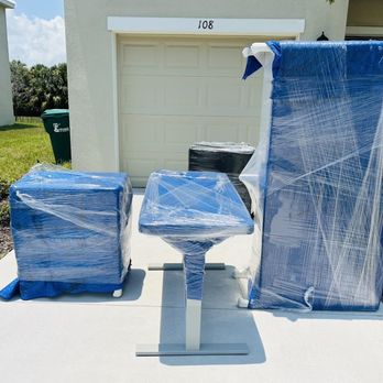 Florida Coast Moving - Blanketed and wrapped dresser, nightstands and desk. - Movers Near Me Florida Coast Moving - Blanketed and wrapped dresser, nightstands and desk. - Movers Near Me