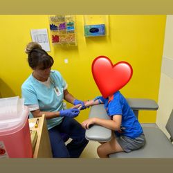 Baystate Reference Laboratories - Under that red sticker is a child who is SMILING while getting their blood drawn (they have cried everytime I've taken them elsewhere).