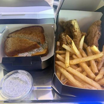 Tesla Diner - Tuna Melt Sandwich & Kids Chicken Tender with fries - Diners Near Me - West Hollywood, California Tesla Diner - Tuna Melt Sandwich & Kids Chicken Tender with fries - Diners Near Me - West Hollywood, California