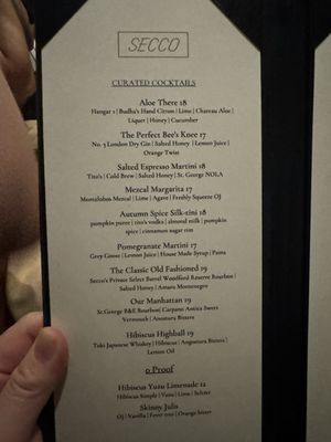 Menu photo 8 Secco Restaurant and Bar San Jose, CA Menu photo 8 Secco Restaurant and Bar San Jose, CA