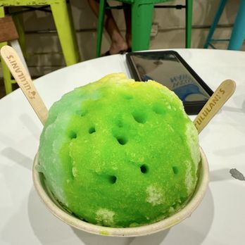 Ululani’s Hawaiian Shave Ice - Sour Apple & Banana with ice cream - Shaved Ice Near Me - Honolulu, Hawaii Ululani’s Hawaiian Shave Ice - Sour Apple & Banana with ice cream - Shaved Ice Near Me - Honolulu, Hawaii