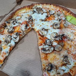 So I can't  tell if it was dropped or not but was the person cutting the slices new to the pizza business?