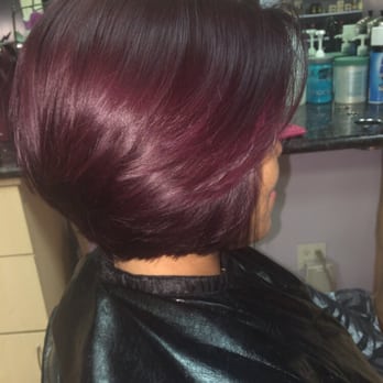 Short Bob Haircut And Beautiful Red Burgundy Yelp