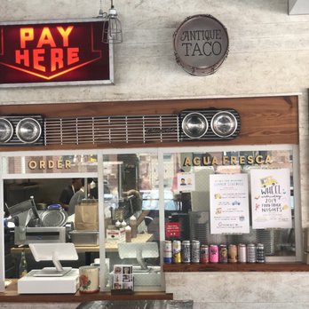 Antique Taco - Order Here sign - Bars Near Me - Chicago, Illinois Antique Taco - Order Here sign - Bars Near Me - Chicago, Illinois