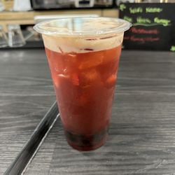 Strawberry tea w/ boba