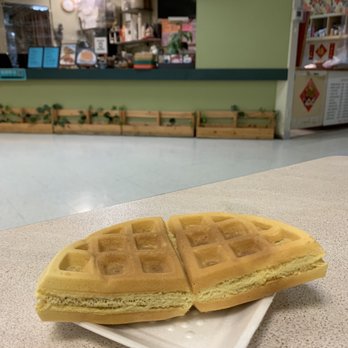 Pacific Plaza - Dessert Waffle with peanut butter from Greenday Vegetarian $5.50 - Shopping Centers Near Me - Richmond, British Columbia