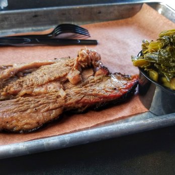 Fuel BBQ - My 4 ounces of brisket with a side of yummy collard greens. - Barbeque Near Me - Sanford, Florida Fuel BBQ - My 4 ounces of brisket with a side of yummy collard greens. - Barbeque Near Me - Sanford, Florida
