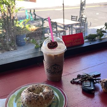 Birdcage Coffee House - Iced mocha and onion bagel with cream cheese - Coffee & Tea Near Me - Long Beach, California Birdcage Coffee House - Iced mocha and onion bagel with cream cheese - Coffee & Tea Near Me - Long Beach, California