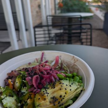 Honest Mary's - Aloha Poke (GF, DF) with wild caught fish and substitute basmati for black forbidden - New American Near Me - Austin, Texas