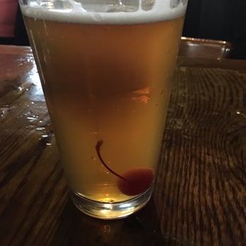 Bidwell Tavern - Same Adam's Cherry Wheat on tap with a maraschino cherry - American Near Me - Coventry, Connecticut