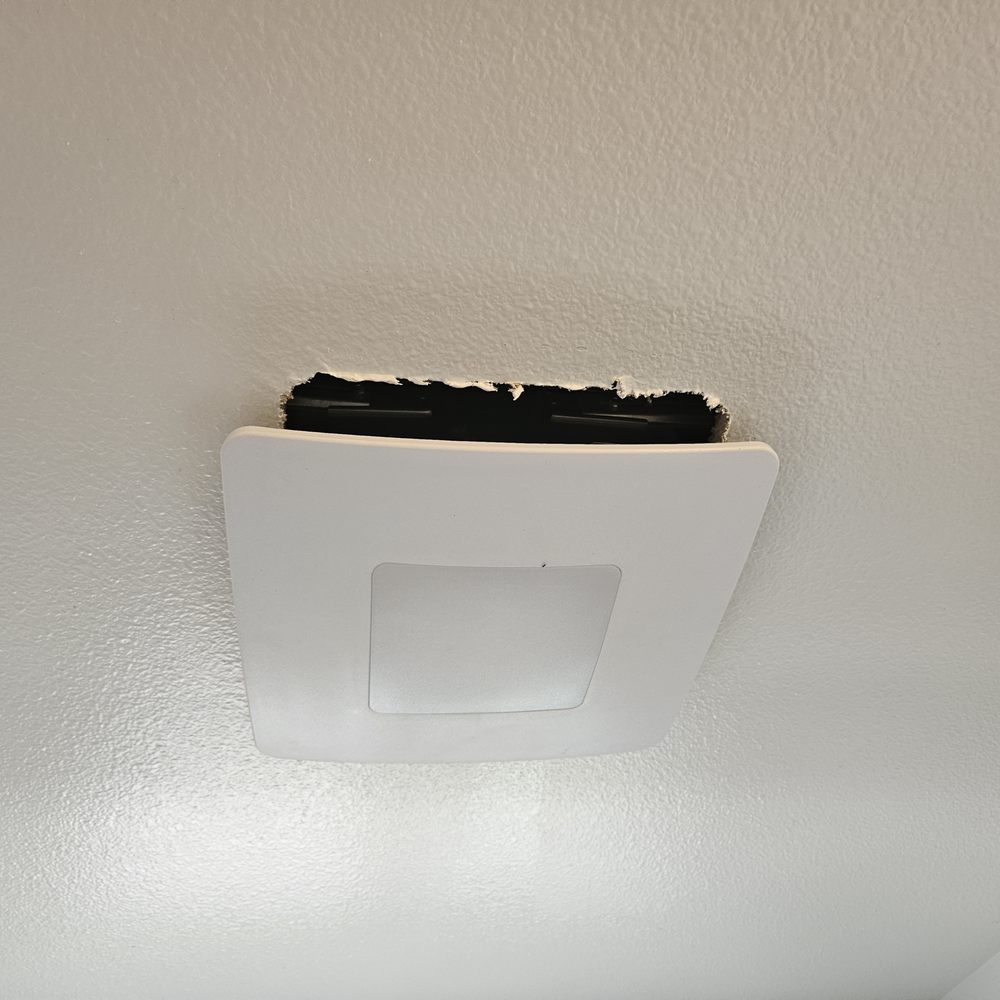 BR #2 gap in ceiling left by electrician BR #2 gap in ceiling left by electrician