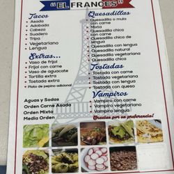 Tacos El Francés - Menu