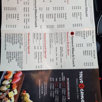 Tokyo Samurai - Menu and hours - Sushi Bars Near Me - Bartonville, Texas