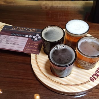 Pompano Beach Brewing Company - Flight of 2 IPAs, a brown ale and a chocolate covered peanut butter porter. ©@julieimagery - Breweries Near Me - Pompano Beach, Florida Pompano Beach Brewing Company - Flight of 2 IPAs, a brown ale and a chocolate covered peanut butter porter. ©@julieimagery - Breweries Near Me - Pompano Beach, Florida
