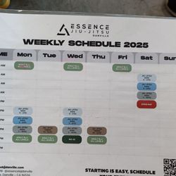 Essence BJJ Danville - Here's the school's weekly schedule.