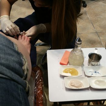 Modern Nail Bar - Getting my toes pretty with a milk and honey pedicure - Nail Salons Near Me - Keller, Texas