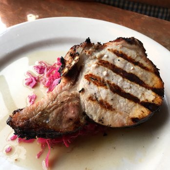 Fore Street - Turn Spit Roasted Dry Rubbed Pork Loin with Gracie's Garden Fermented Cabbage - New American Near Me - Portland, Maine