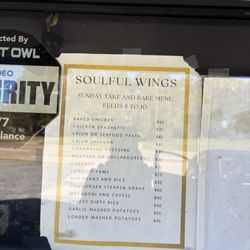 Soulful Wings - Menu