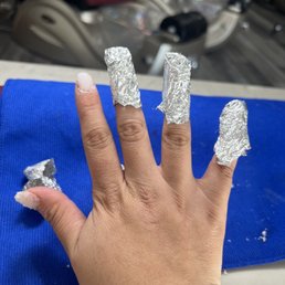 She complained about taking off my acrylic nails because it took to long. She complained about taking off my acrylic nails because it took to long.